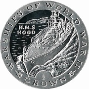 ½ Crown - Elizabeth II H.M.S. Hood, United Kingdom, 1993 reverse image