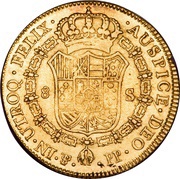 8 Escudos - Carlos IV, Bolivia, 1791-1808 reverse image