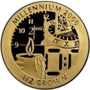 ½ Crown - Elizabeth II Millennium, United Kingdom, 1999 reverse image