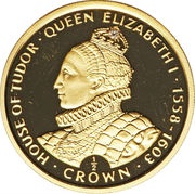 ½ Crown - Elizabeth II Queen Elizabeth I, United Kingdom, 1999 reverse image