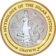 ½ Crown - Elizabeth II Solar System reverse image