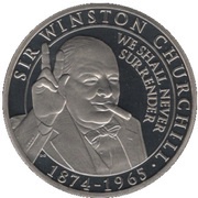 ½ Crown - Elizabeth II Sir Winston Churchill reverse image