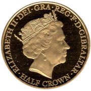 ½ Crown - Elizabeth II 90th Birthday; Gold plated obverse image