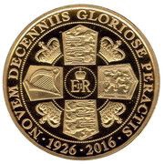 ½ Crown - Elizabeth II 90th Birthday; Gold plated reverse image