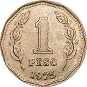 1 Peso Pattern - Double Laurel Sprig reverse image