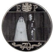 ½ Crown - Elizabeth II Platinum Wedding, United Kingdom, 2017 reverse image
