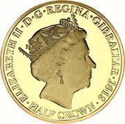 ½ Crown - Elizabeth II At the Going Down of the Sun; Gold plated obverse image