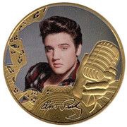 ½ Crown - Elizabeth II Elvis Presley; Gold plated reverse image