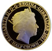 ½ Crown - Elizabeth II 7 Decades of Devotion; Gold plated obverse image