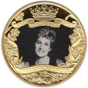 ½ Crown - Elizabeth II Diana-The People's Princess; Gold Plated, United Kingdom, 2021 reverse image