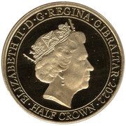 ½ Crown - Elizabeth II Platinum Jubilee; Gold Plated obverse image