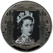 ½ Crown In the name of Elizabeth II; Devoted to Your Service; Black Gold Plated, United Kingdom, 2022 reverse image