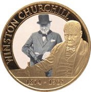 ½ Crown - Charles III Winston Churchill - A True British Icon; Gold Plated, United Kingdom, 2024 reverse image