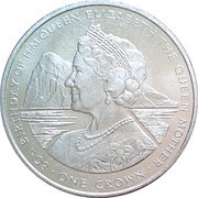 1 Crown - Elizabeth II Queen Mother, United Kingdom, 1980 reverse image