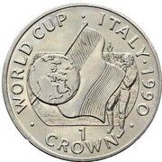 1 Crown - Elizabeth II World Cup - Referee, United Kingdom, 1990 reverse image