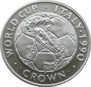 1 Crown - Elizabeth II World Cup - Map, United Kingdom, 1990 reverse image