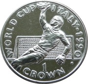 1 Crown - Elizabeth II World Cup - Goalkeeper, United Kingdom, 1990 reverse image