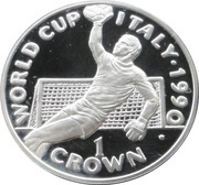 1 Crown - Elizabeth II World Cup - Goalkeeper; Silver Proof reverse image