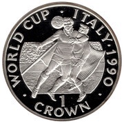 1 Crown - Elizabeth II World Cup - Ball at head; Silver Proof reverse image
