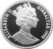 1 Crown - Elizabeth II World Cup - Two players; Silver Proof obverse image