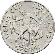 1 Crown - Elizabeth II World Cup - Three players, United Kingdom, 1990 reverse image
