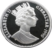 1 Crown - Elizabeth II World Cup - Three players; Silver Proof obverse image
