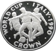 1 Crown - Elizabeth II World Cup - Three players; Silver Proof reverse image