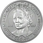 1 Crown - Elizabeth II Queen Mother; Silver Proof, United Kingdom, 1990 reverse image