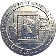 1 Crown - Elizabeth II Postage Stamp, United Kingdom, 1990 reverse image