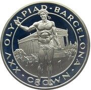 1 Crown - Elizabeth II Olympic Victor; Silver Proof, United Kingdom, 1991 reverse image