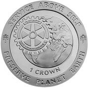 1 Crown - Elizabeth II Rotary Club of Gibraltar, United Kingdom, 1991 reverse image