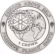 1 Crown - Elizabeth II Rotary Club of Gibraltar reverse image