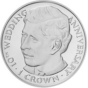 1 Crown - Elizabeth II Prince Charles reverse image
