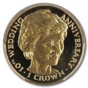 1 Crown - Elizabeth II Princess Diana; Gold Proof, United Kingdom, 1991 reverse image