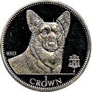 1 Crown - Elizabeth II Corgi, United Kingdom, 1991 reverse image