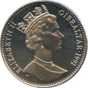 1 Crown - Elizabeth II Wrestlers obverse image