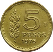 5 Pesos reverse image