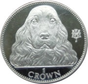 1 Crown - Elizabeth II Cocker Spaniel reverse image