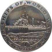 1 Crown - Elizabeth II U.S.S. McLanahan, United Kingdom, 1993 reverse image