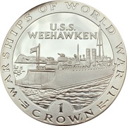 1 Crown - Elizabeth II USS Weehawken; Silver Proof, United Kingdom, 1993 reverse image
