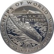 1 Crown - Elizabeth II H.M.A.S. Waterhen, United Kingdom, 1993 reverse image