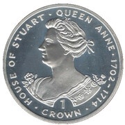 1 Crown - Elizabeth II Queen Anne, United Kingdom, 1993 reverse image