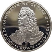 1 Crown - Elizabeth II King George II, United Kingdom, 1993 reverse image