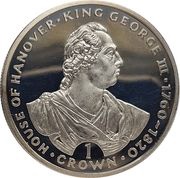 1 Crown - Elizabeth II King George III, United Kingdom, 1993 reverse image