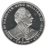 1 Crown - Elizabeth II King William IV; Silver Proof, United Kingdom, 1993 reverse image