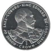1 Crown - Elizabeth II King Edward VII; Silver Proof, United Kingdom, 1993 reverse image