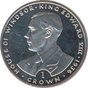 1 Crown - Elizabeth II King Edward VIII, United Kingdom, 1993 reverse image