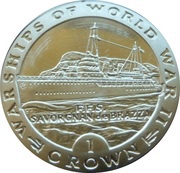1 Crown - Elizabeth II FSS Savorgnan de Brazza; Silver Proof, United Kingdom, 1993 reverse image