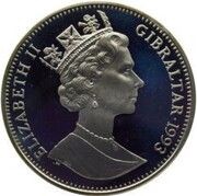 1 Crown - Elizabeth II Ice Hockey; Silver Proof obverse image