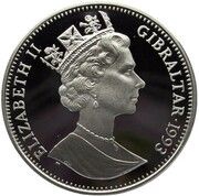 1 Crown - Elizabeth II Bobsledding; Silver Proof obverse image
